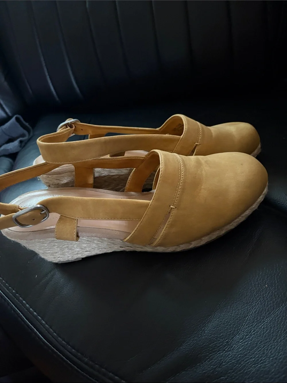Mustard Wedge Slingback Espadrilles - Women - Picture 3 of 4